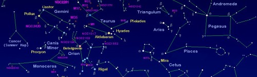 Winter Sky Constellations Northern Hemisphere