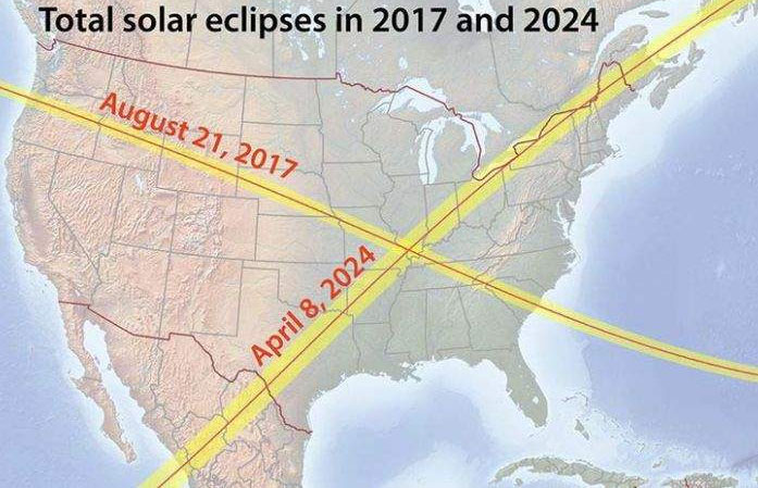 2017 2024 Total Solar Eclipse Paths Cross