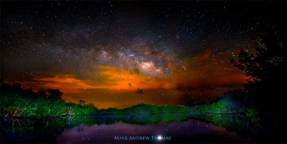 Aries 2017 New Moon Milky Way Everglades Controlled Burn Mark Andrew Thomas