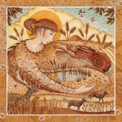 Leo Lammas Goddess Woman Rabbit Earth Grain