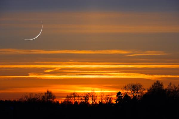 Libra New Moon Crescent Sunset