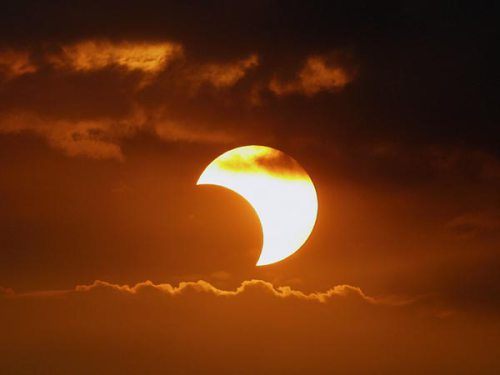 Aquarius 2018 New Moon Partial Solar Eclipse
