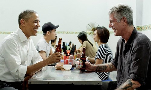 Cancer Chef Anthony Bourdain dining with Prez Obama