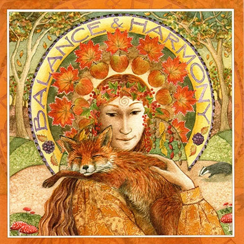 Libra Fall Equinox Balance and Harmony Woman Fox