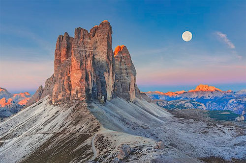 Capricorn 2019 Full Wolf Moon Three Peaks of Lavaredo Italy