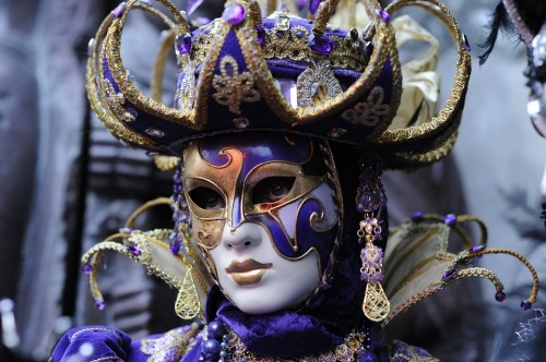 Scorpio 2021 2019 Venice Italy Carnival mask Purple Elegant