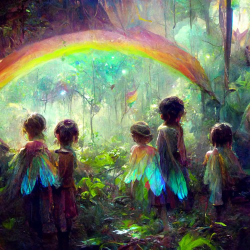 Pisces 2023 Rainbow fairy children by the amazing Mikey Bergman